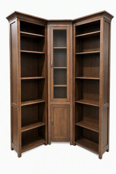 Outlet: Maple Wood Corner Mission Bookcase Set In-Stock