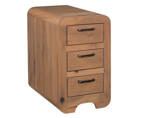 Amish Charleigh Chair Side Table with 3 Drawers