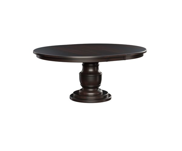 Amish Ebony Round Single Pedestal Table - Buy As Pictured