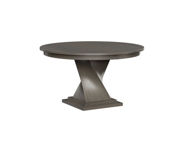Amish Curved-Pedestal Solid-Top Round Table - Buy As Pictured