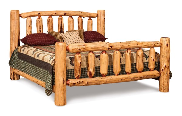 Amish Rustic Log King Bed - Buy As Pictured