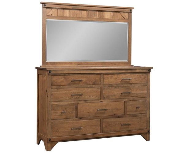 Amish Cambridge 9-Drawer Tall Dresser with Optional Mirror