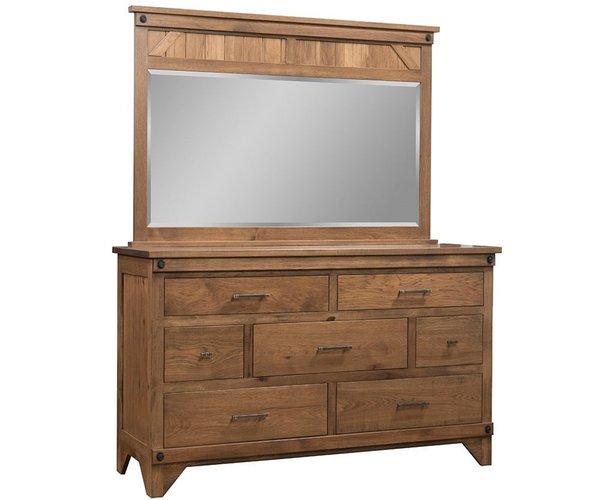 Amish Cambridge 7-Drawer Dresser with Optional Mirror
