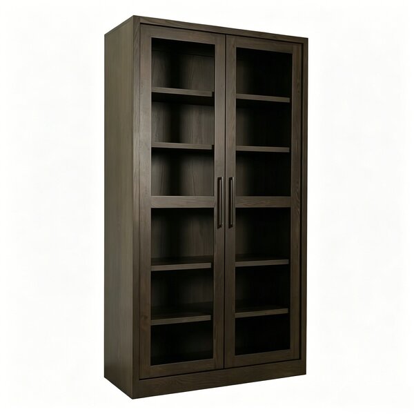 Handcrafted Modern Tall Display Cabinet with Glass Doors