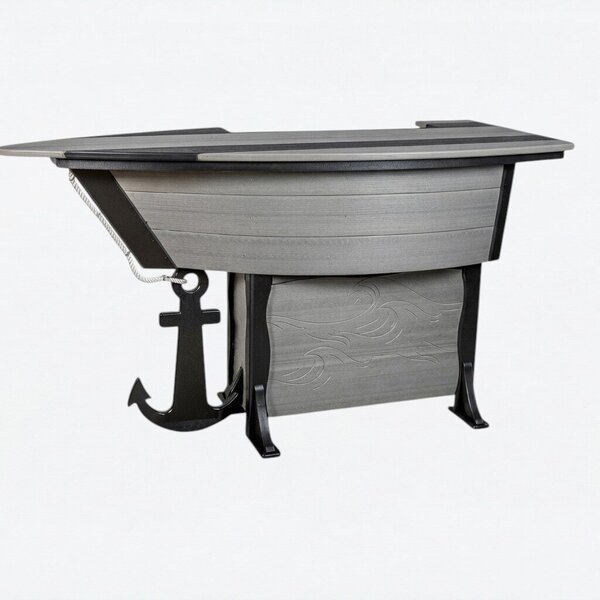 Poly Outdoor 76" x 32" Anchor Ave Bar Table
