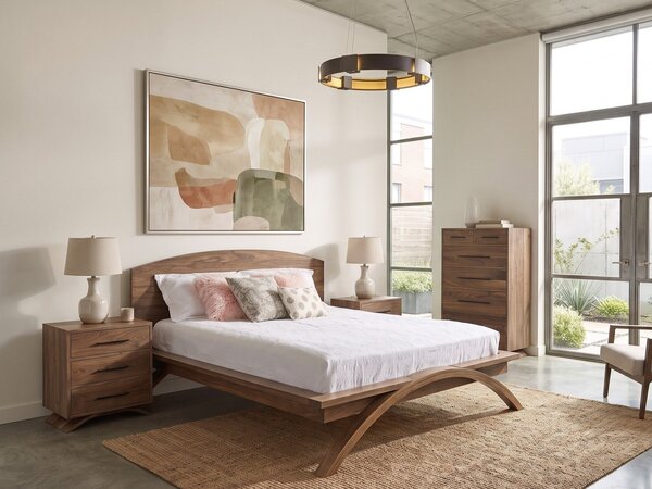 Covington Solid Wood Contemporary 3-Piece Bedroom Furniture Set