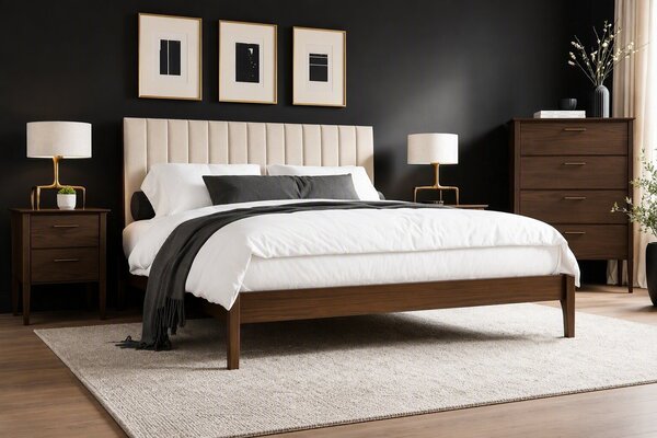 Jensen Transitional 4-Piece Bedroom Set with Channel Headboard