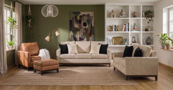 Metro Modern Living Room Furniture Set - 3 Piece