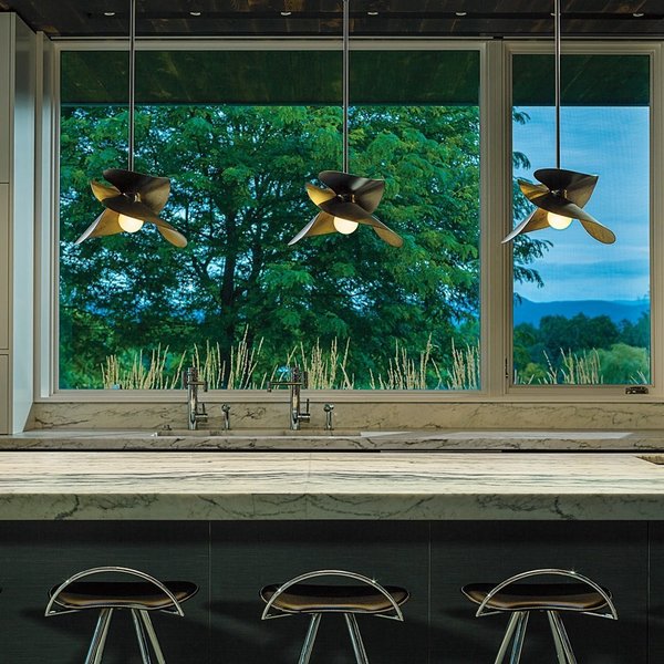 American Made Hubbardton Forge Hibiscus Pendant - Choose Size