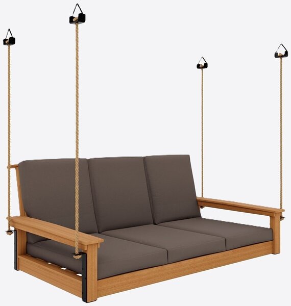 Java Poly Outdoor Twin Daybed Swing Sofa with Cushions