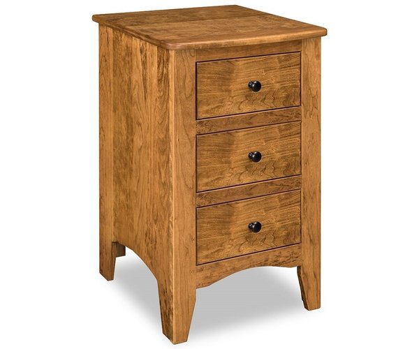 Amish Great Miami Solid Wood 3-Drawer Nightstand