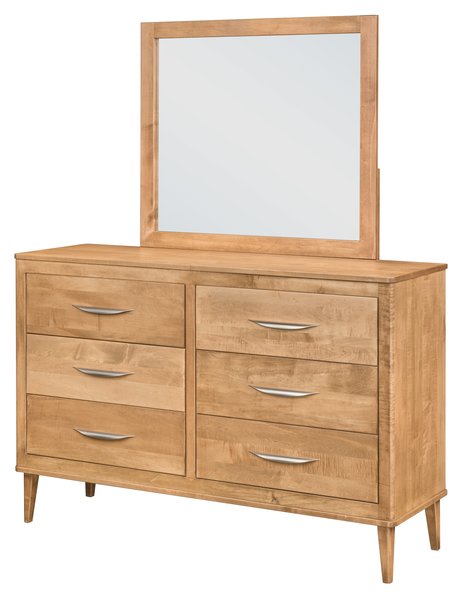 Amish Linenwood 6-Drawer Dresser with Optional Mirror