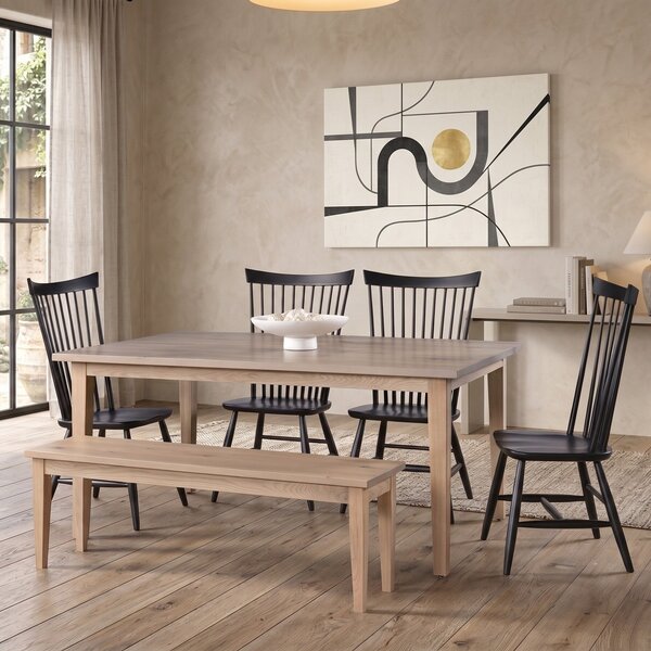 Handcrafted Solid Wood Coventry Shaker Dining Set with Bench