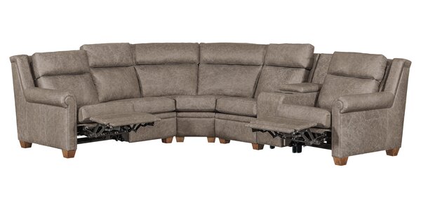 Urban Zero Wall Power Reclining Sectional Sofa with Tilt Headrest – 6 Piece
