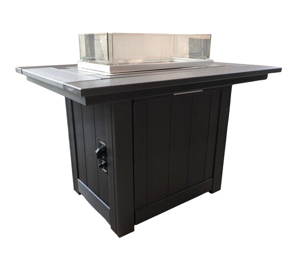 Rectangle Poly Outdoor Fire Pit Table In-Stock and Ready to Ship