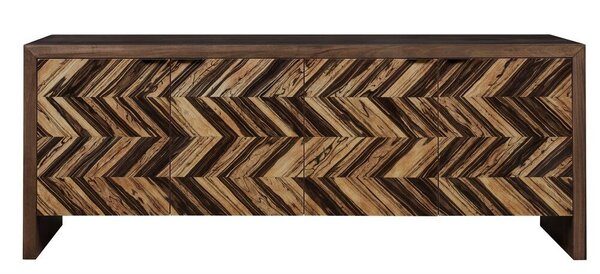 Devin Modern Chevron Dining Credenza Cabinet
