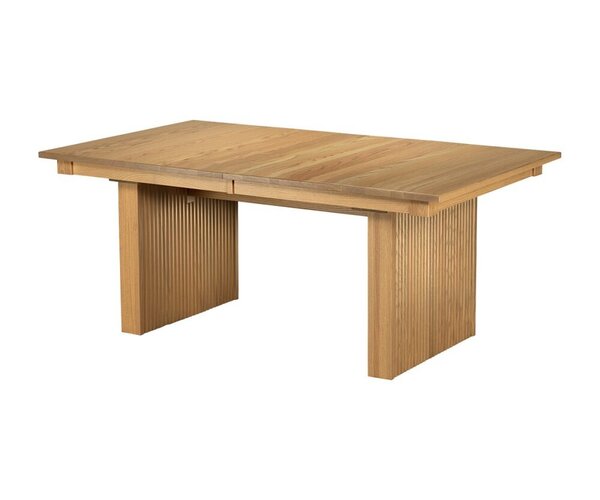 Fluted Base Modern Farmhouse Trestle Extension Dining Table
