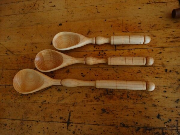 American Made Handcrafted Maple Wood Fancy Turned Spoon
