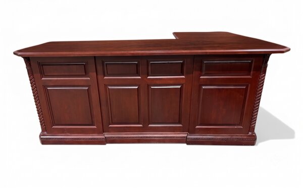 Outlet: Handcrafted Walnut Wood L-Shaped Desk In-Stock
