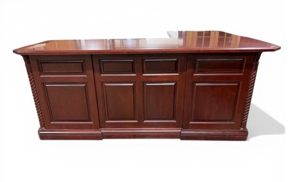 Outlet: Handcrafted Walnut Wood L-Shaped Desk In-Stock