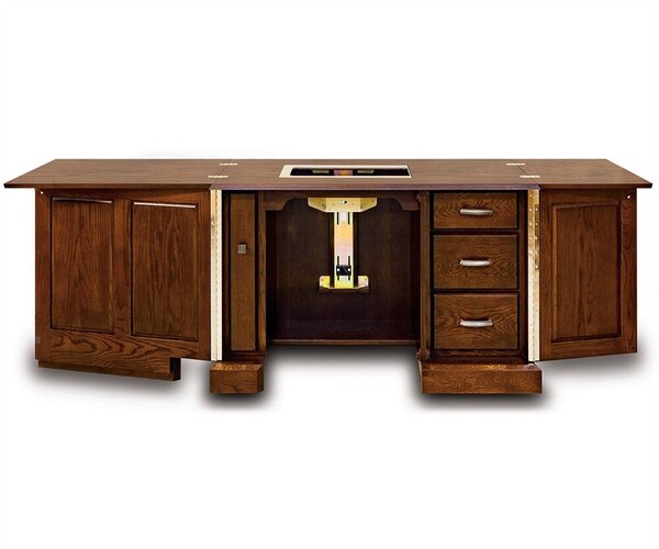 84" Fold-Out Sewing Console with Pull-Out Spool Drawer