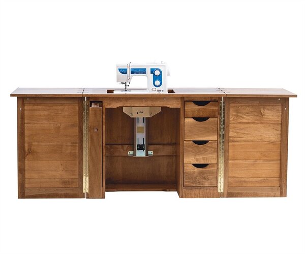Compact Sewing Cabinet with Extended 80" Top