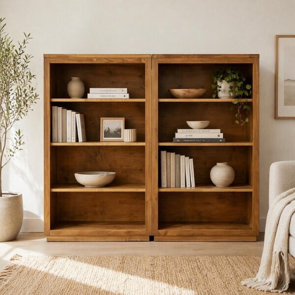 Outlet: Maple Wood Bookcase Set of 2 In-Stock