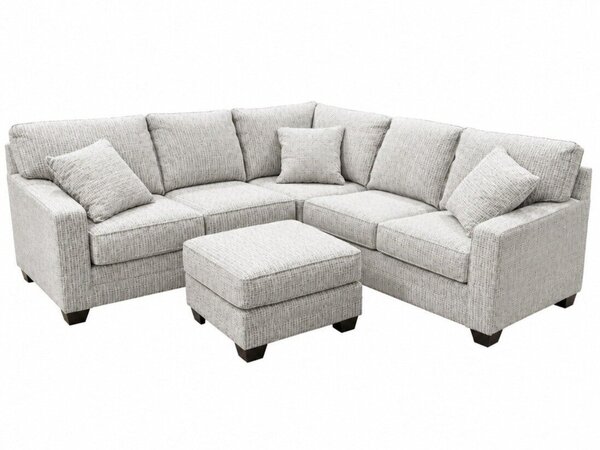 Outlet: L-Shaped Sectional Sofa and Ottoman with Performance Fabric In-Stock
