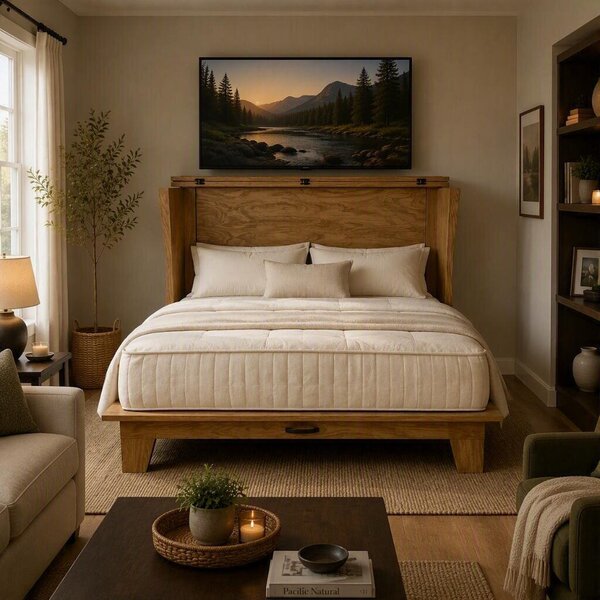 Weston Fold Out Cabinet Hide A Bed with Mattress