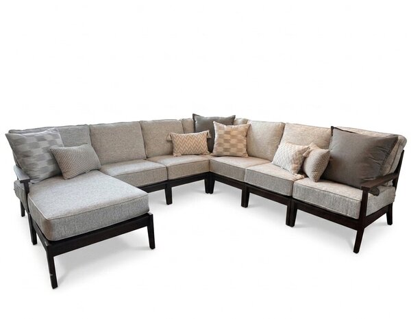 Berlin Gardens Mayhew Poly Outdoor Sectional Couch Set with Chaise Lounge