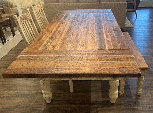 Reclaimed Barnwood 72" Dining Table with End Extensions In-Stock and Ready to Ship