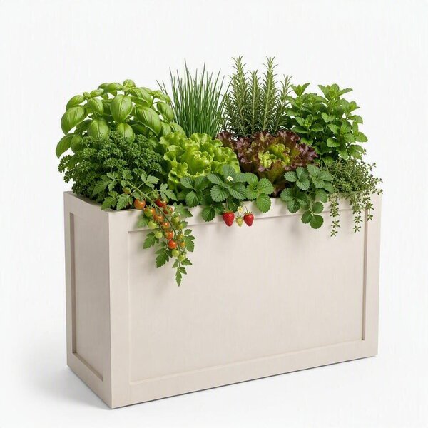 Kingsley Poly Contemporary Outdoor Planter Box for Home or Business - Choose Size