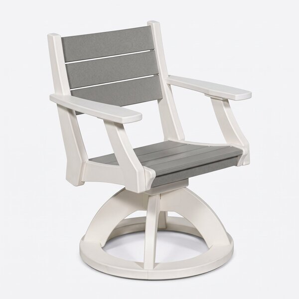 Poly Outdoor Farmhouse Swivel Dining Chair