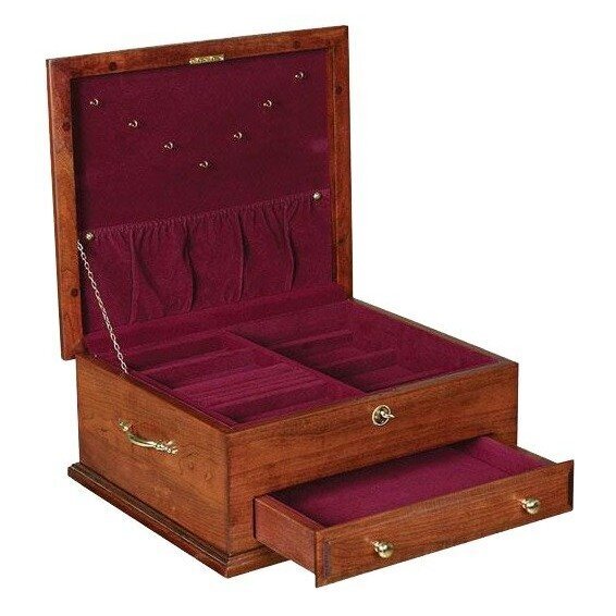 Handcrafted Solid Wood Deluxe Shaker Jewelry Box