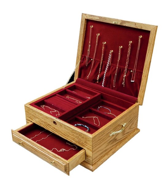 Amish Solid Wood Deluxe Shaker Jewelry Box