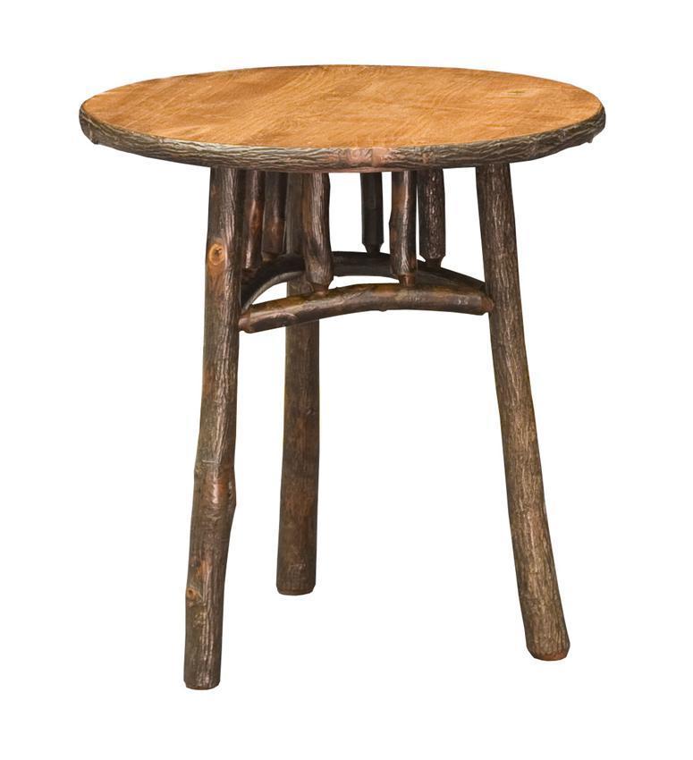 Round Rustic Hickory Twig End Table 22" |