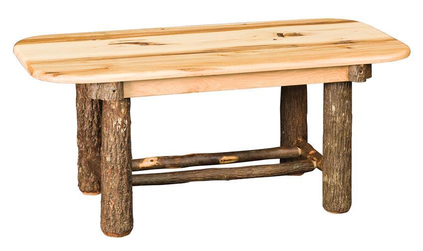 Rustic Hickory Round Edge Coffee Table 42" |