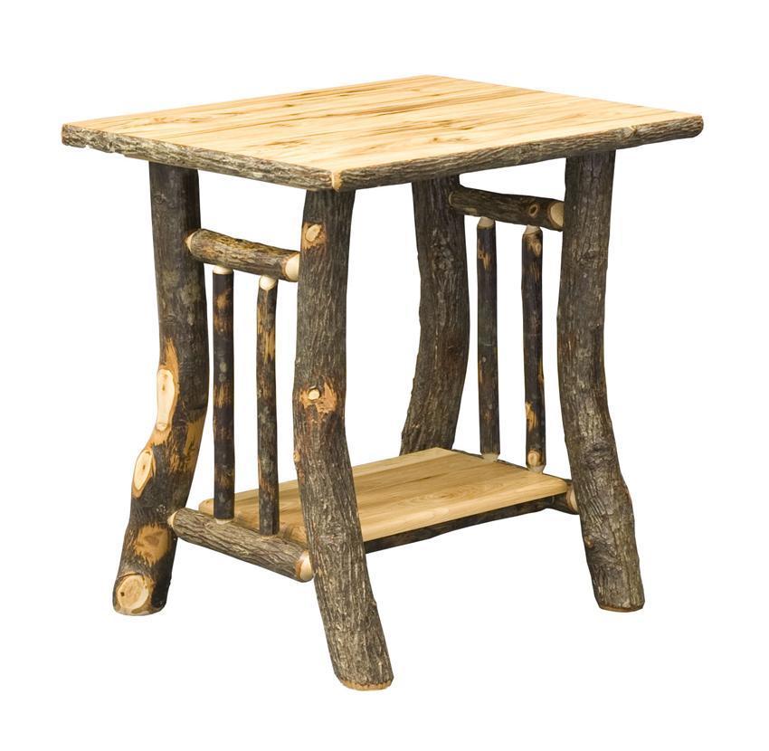 Amish Noble Rustic Hickory Live Edge End Table |