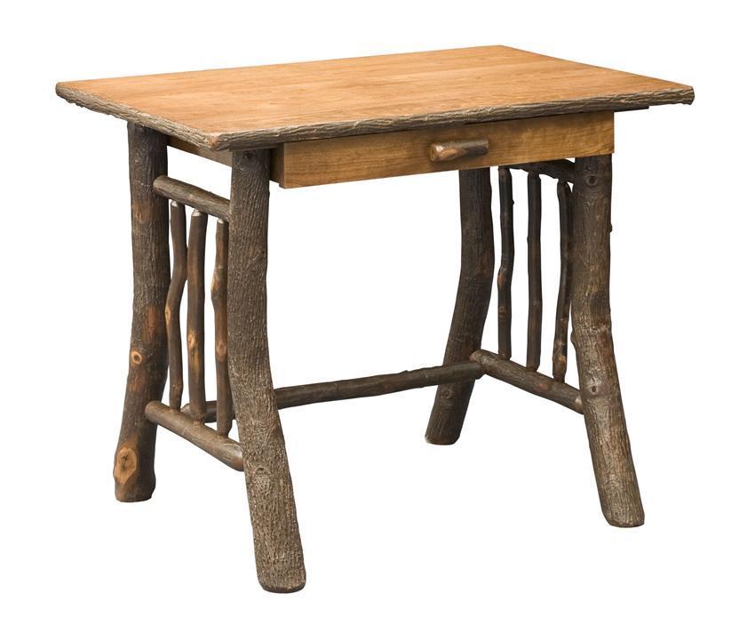 Rustic Hickory Log Writing Desk 37" Wide |