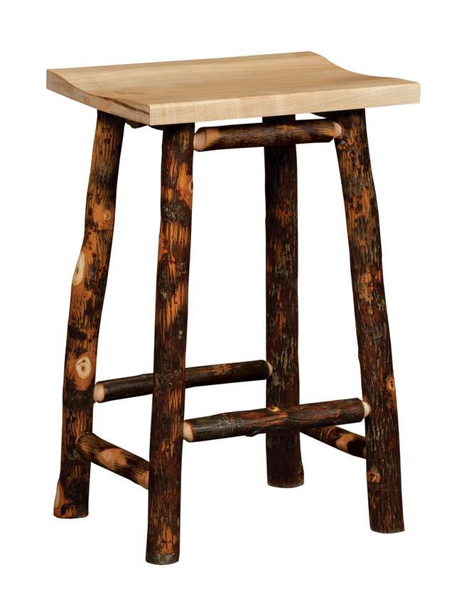Rustic Hickory Twig Backless Counter and Bar Stool | DutchCrafters