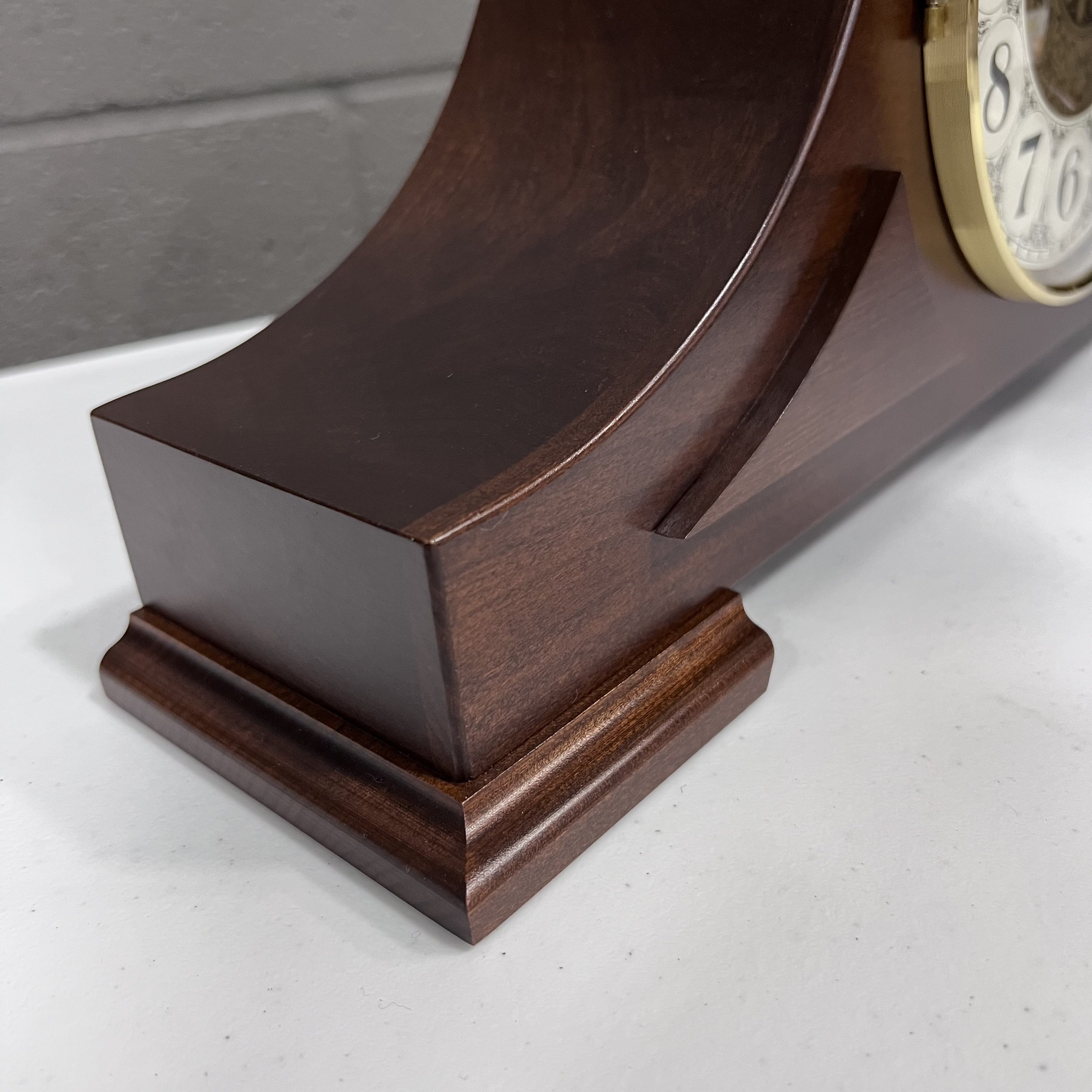 Amish Wind‑Up Tambour Mantel Clock | Solid Wood Westminster Chime