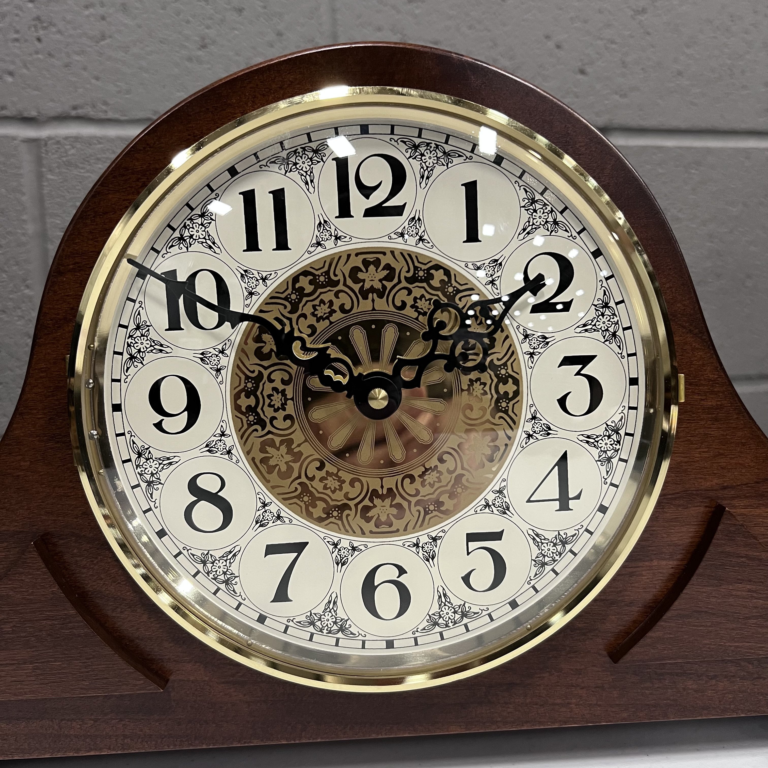Amish Wind‑Up Tambour Mantel Clock | Solid Wood Westminster Chime