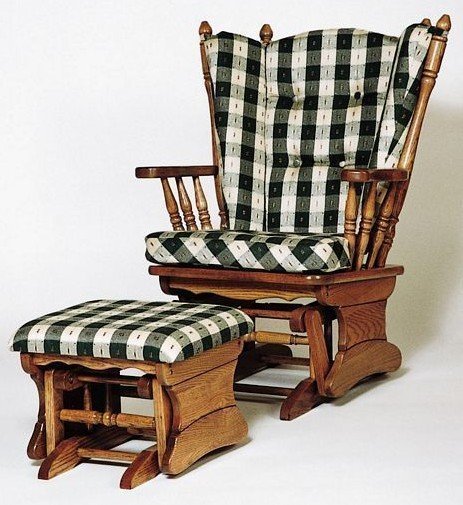 Vintage Upholstered Rocker Glider Antique Gliding Rocking Chair