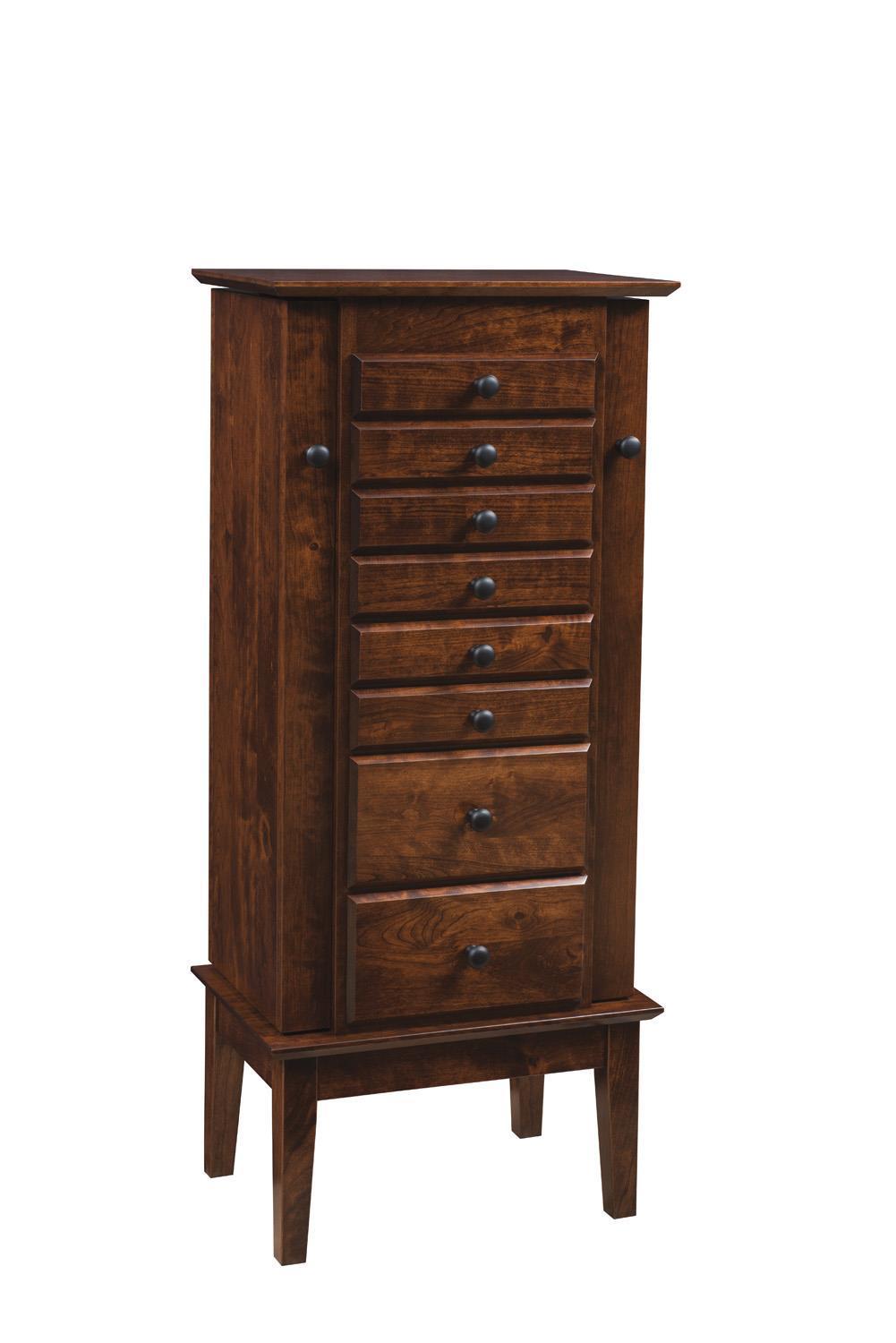 Free Standing Modern Shaker Jewelry Armoire from DutchCrafters Amish