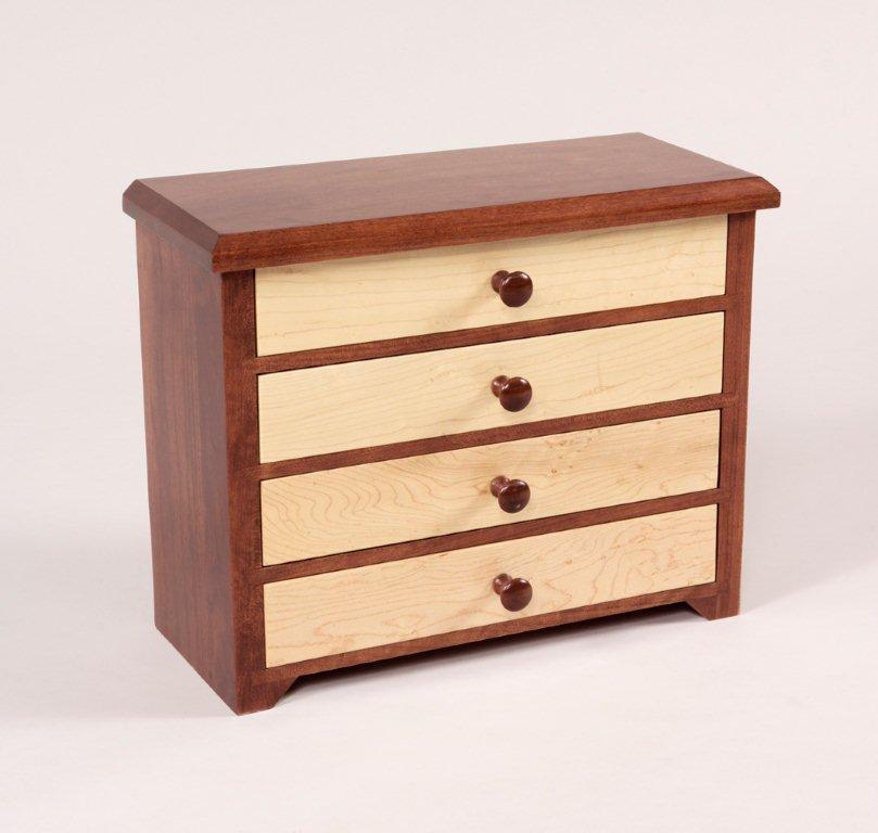 イデー WAVE TALL CHEST Maple 14¾″ W Curly Maple 4-Drawer Shaker