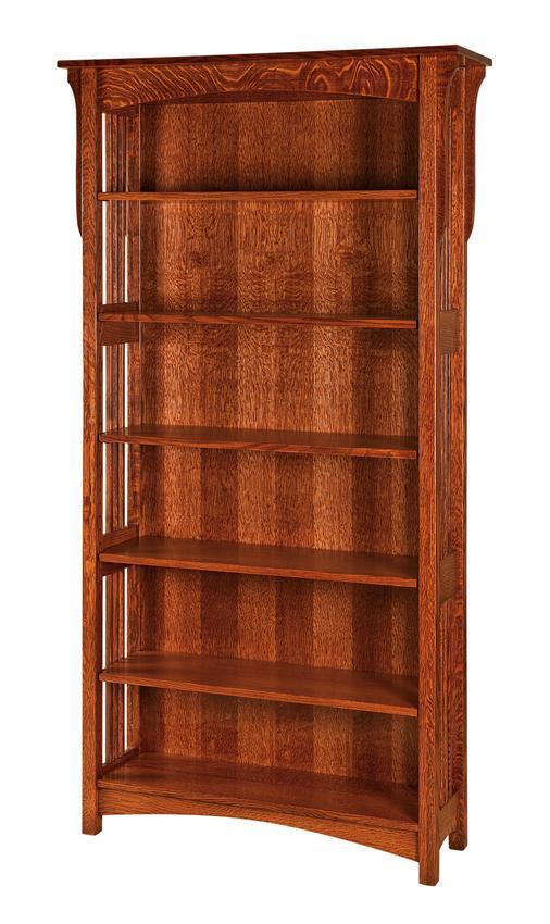Amish Mission Bookcase - Solid Wood Open Shelves - Heirloom Quality