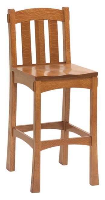 Mission Stool Counter and Bar Height, Amish Handcrafted, Solid Wood
