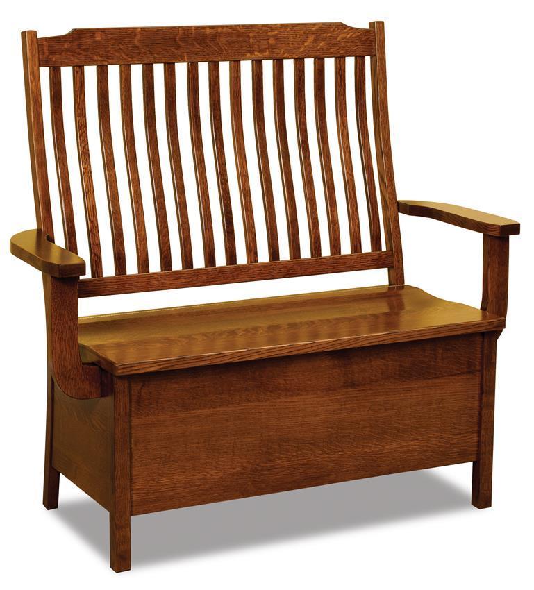 White Oak Wood Mission Storage Bench from DutchCrafters Amish