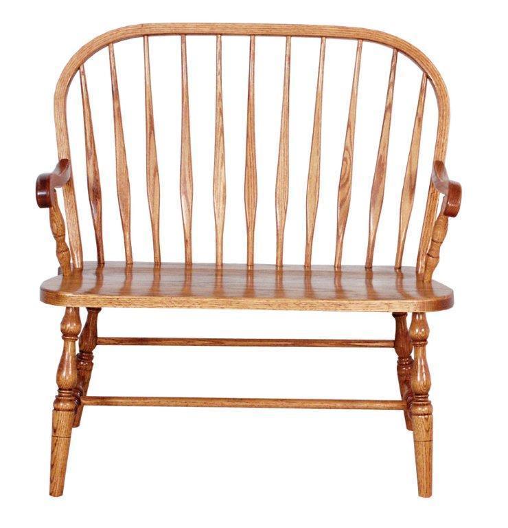 Bent Paddle Windsor Bench from DutchCrafters Amish Furniture