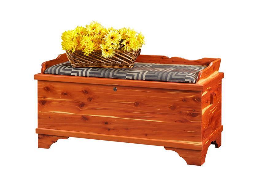 42" Cedar Hope Chest with Seat Rail from DutchCrafters Amish Furniture